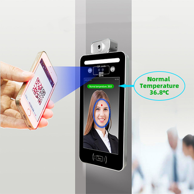 IC ID Card Reader Android Face Recognition Turnstile With Temperature Detector