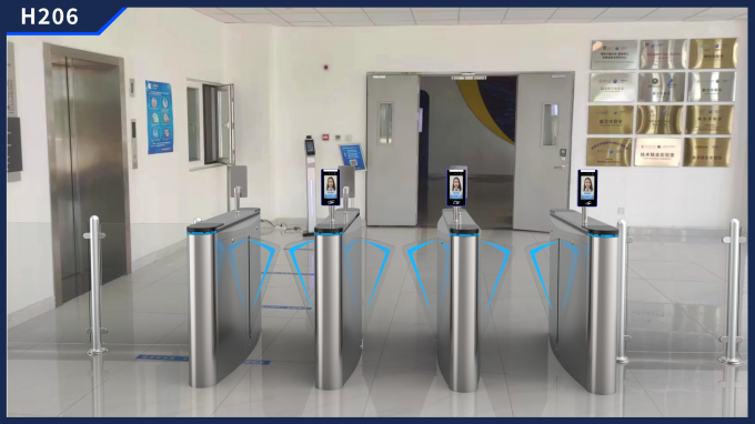 ফ্ল্যাপ বাধা গেট Turnstile অ্যাক্সেস কন্ট্রোল স্টেইনলেস স্টীল এর ব্রাশ আন্দোলন 1